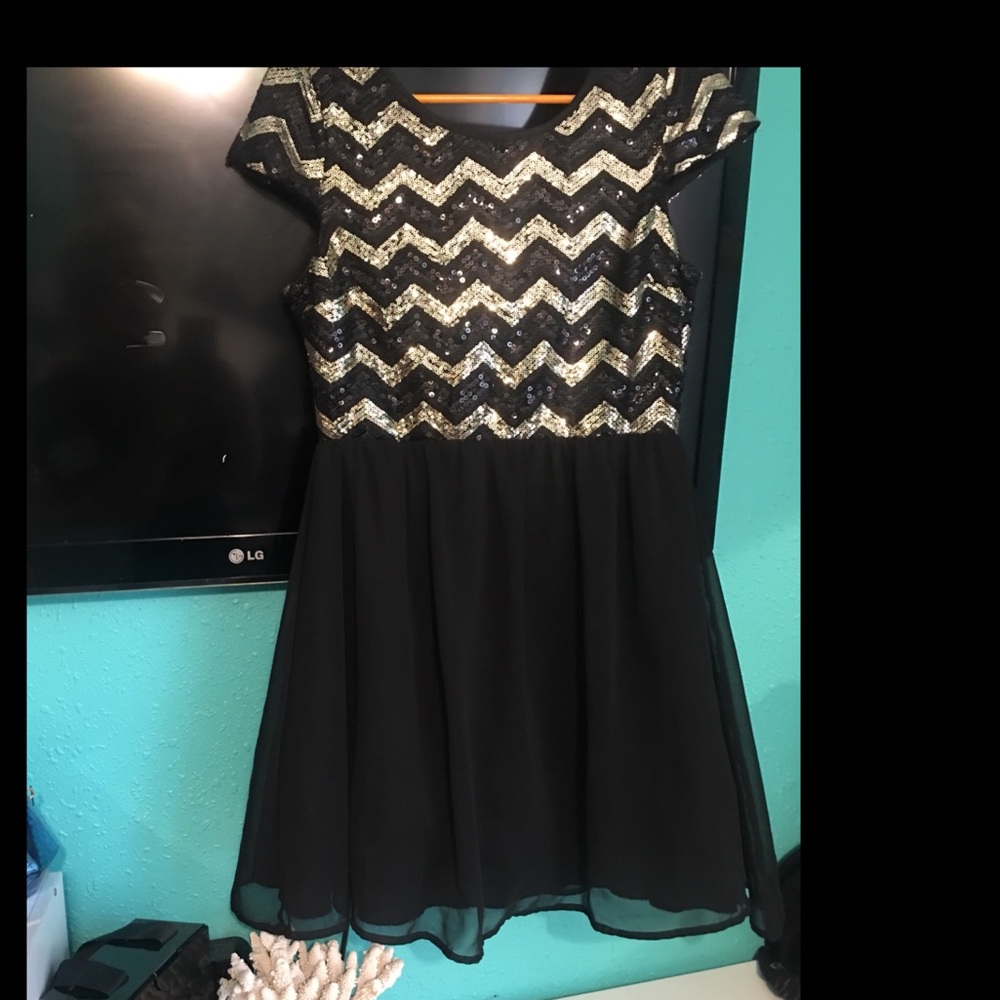 Black and gold dress